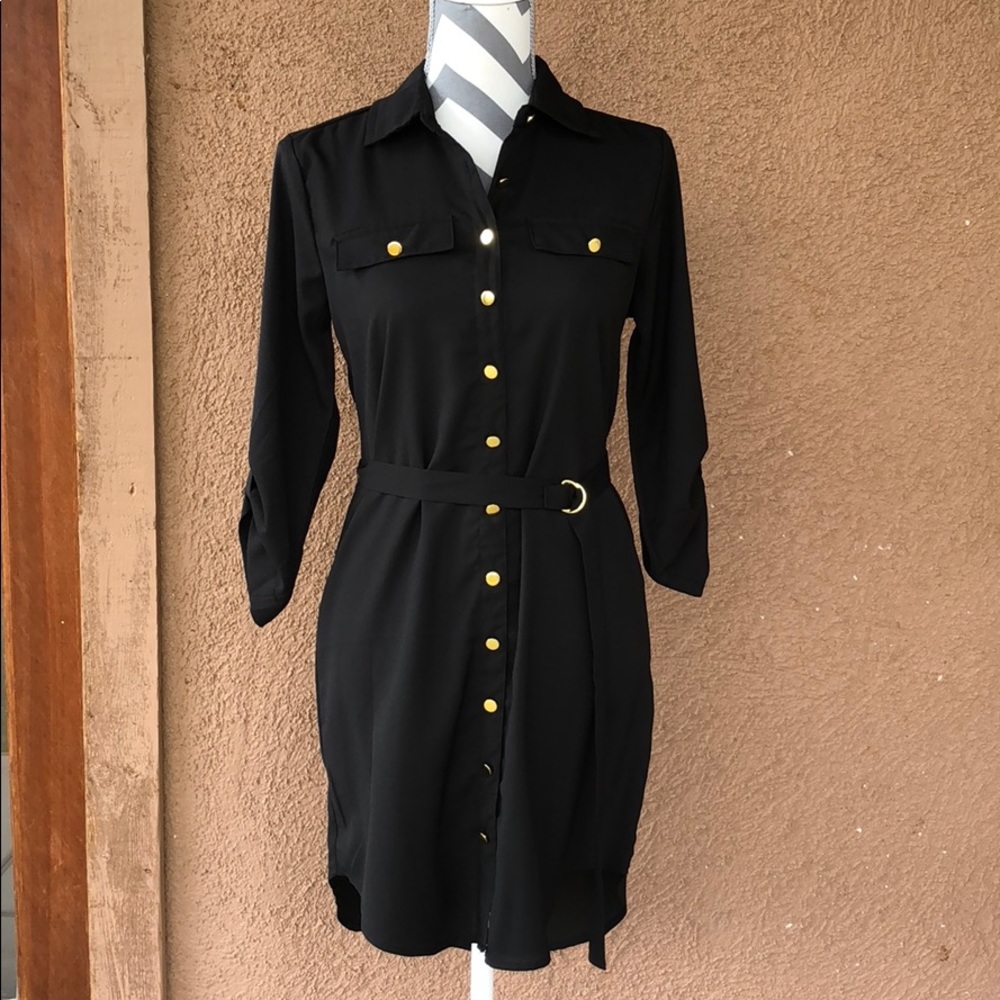 Black Botton down Dress